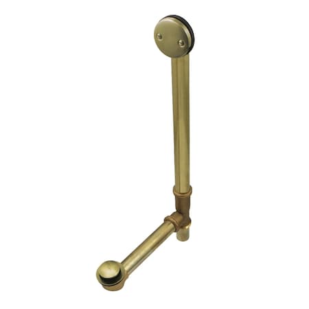 Kingston Brass DTT2203 20-Inch Tip-Toe Tub Waste and Overflow, 20 Gauge, Antique Brass DTT2203